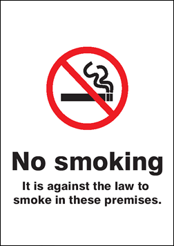 No smoking sign - it is against the law to smoke in these premises